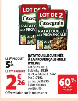 Auchan Ratatouille cuisinée à la provençale huile d'olive offre