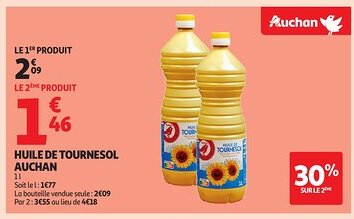 Auchan AUCHAN Huile de tournesol offre