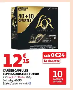 Auchan L'OR Café en capsules espresso ristretto offre