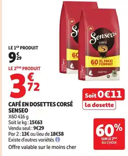 Auchan SENSEO Café en dosettes corsé offre