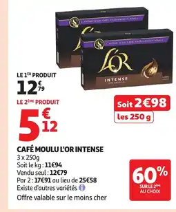 Auchan Café moulu l'or intense offre