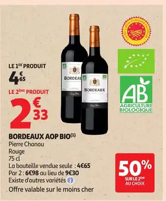 Auchan Bordeaux aop bio offre