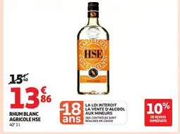 Auchan HSE Rhum blanc agricole offre