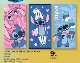 E.Leclerc SÉLECTION DE SERVIETTES DE PLAGE STITCH offre