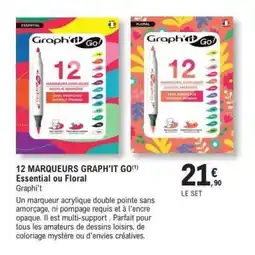 E.Leclerc 12 MARQUEURS GRAPH'IT GO! Essential ou Floral offre