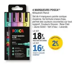 E.Leclerc 4 MARQUEURS POSCA offre