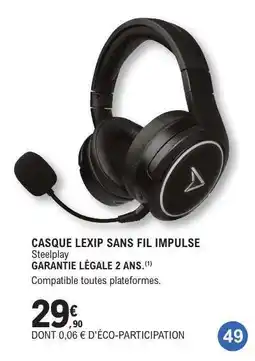 E.Leclerc CASQUE LEXIP SANS FIL IMPULSE offre