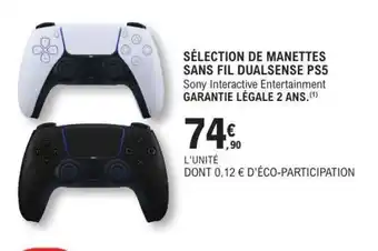E.Leclerc SÉLECTION DE MANETTES SANS FIL DUALSENSE PS5 offre