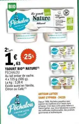 E.Leclerc YAOURT BIO NATURE offre