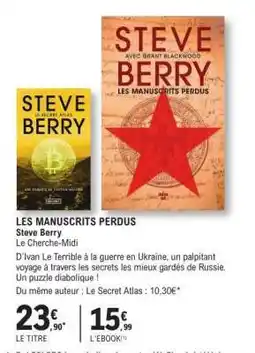 E.Leclerc LES MANUSCRITS PERDUS offre