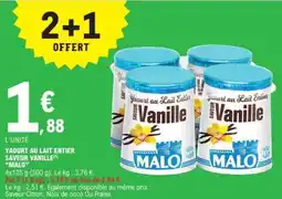 E.Leclerc YAOURT AU LAIT ENTIER SAVEUR VANILLE offre