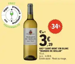 E.Leclerc AOC Saint-Mont Vin Blanc 'Marquis de Seillan' offre