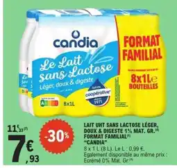 E.Leclerc Candia Le Lait sans Lactose offre