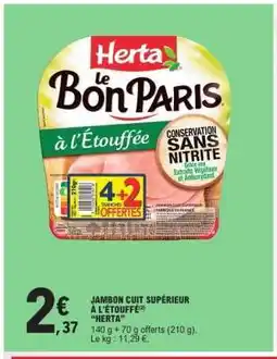 E.Leclerc JAMBON CUIT SUPÉRIEUR À L'ÉTOUFFÉE HERTA offre