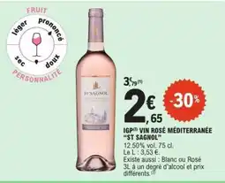 E.Leclerc IGP VIN ROSÉ MÉDITERRANÉE “ST SAGNOL” offre