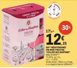 E.Leclerc IGP Méditerranée Vin Rosé Prestige “Cellier des Dauphins” offre