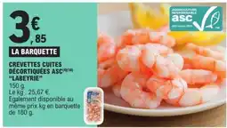 E.Leclerc CREVETTES CUITES DÉCORTIQUÉES ASC 'LABEYRIE' offre