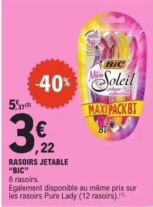 E.Leclerc RASOIRS JETABLE “BIC” offre