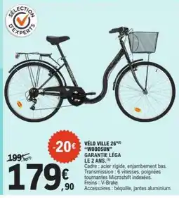 E.Leclerc VÉLO VILLE 26 WOODSUN offre