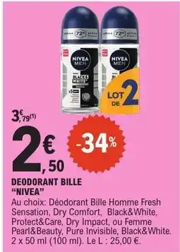 E.Leclerc DEODORANT BILLE NIVEA offre