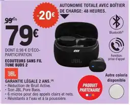 E.Leclerc ECOUTEURS SANS FIL TUNE BUDS 2 offre