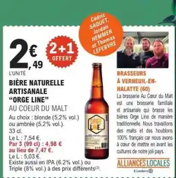 E.Leclerc BIÈRE NATURELLE ARTISANALE “ORGE LINE” offre