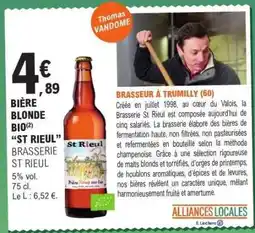 E.Leclerc BIÈRE BLONDE BIO ST RIEUL offre