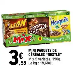 E.Leclerc MINI PAQUETS DE CÉRÉALES “NESTLÉ” offre