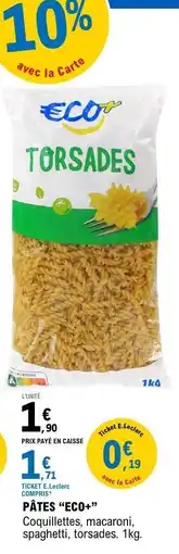 E.Leclerc PÂTES “ECO+” offre