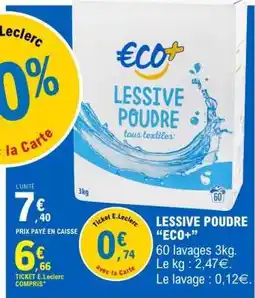 E.Leclerc LESSIVE POUDRE “ECO+” offre