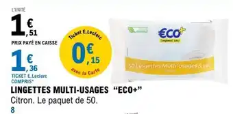 E.Leclerc LINGETTES MULTI-USAGES “ECO+” offre