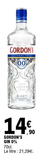 E.Leclerc GORDON'S GIN 0% offre
