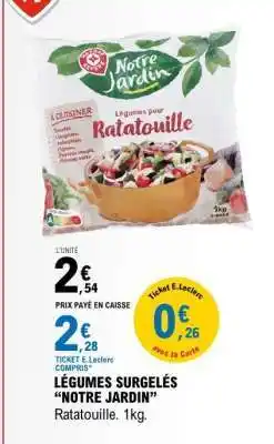 E.Leclerc LÉGUMES SURGELÉS “NOTRE JARDIN” offre
