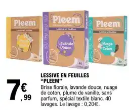 E.Leclerc Lessive en feuilles 'Pleem' offre