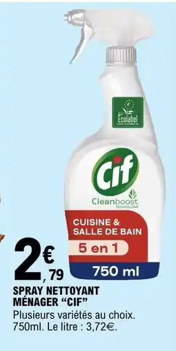 E.Leclerc SPRAY NETTOYANT MÉNAGER “CIF” offre