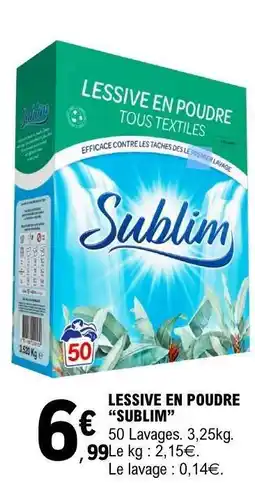 E.Leclerc LESSIVE EN POUDRE SUBLIM offre