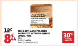 Auchan CRÈME ANTI-ÂGE RÉPARATEUR AGE PERFECT NUTRITION INTENSE L'OREAL PARIS offre