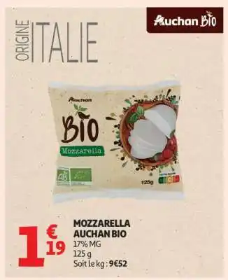 Auchan MOZZARELLA AUCHAN BIO offre