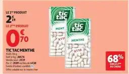 Auchan Tic Tac Menthe offre
