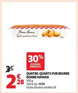 Auchan Quatre-Quarts Pur Beurre Bonne Maman offre