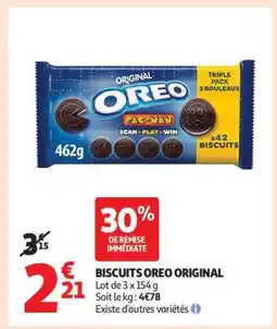 Auchan BISCUITS OREO ORIGINAL offre