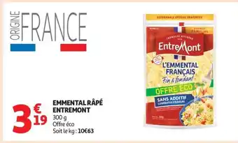 Auchan Emmental Râpé Entremont offre