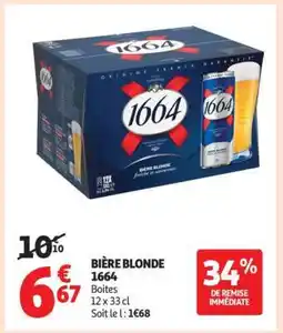 Auchan Bière Blonde 1664 offre