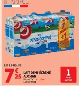 Auchan Lait Demi-Écrémé Auchan offre