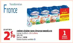 Auchan Crème Légère Semi-Épaisse Bridélice offre