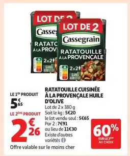 Auchan Ratatouille cuisinée à la provençale huile d'olive offre