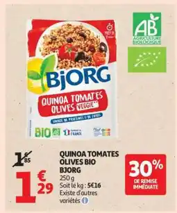Auchan QUINOA TOMATES OLIVES BIO BJORG offre
