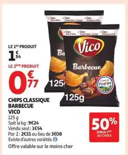 Auchan Chips Classique Barbecue Vico offre