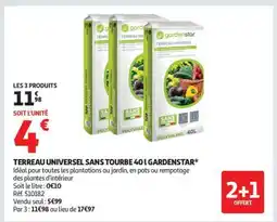 Auchan Terreau Universel Sans Tourbe 40 L Gardenstar offre