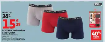 Auchan Boxers Homme Coton Stretch Dim offre